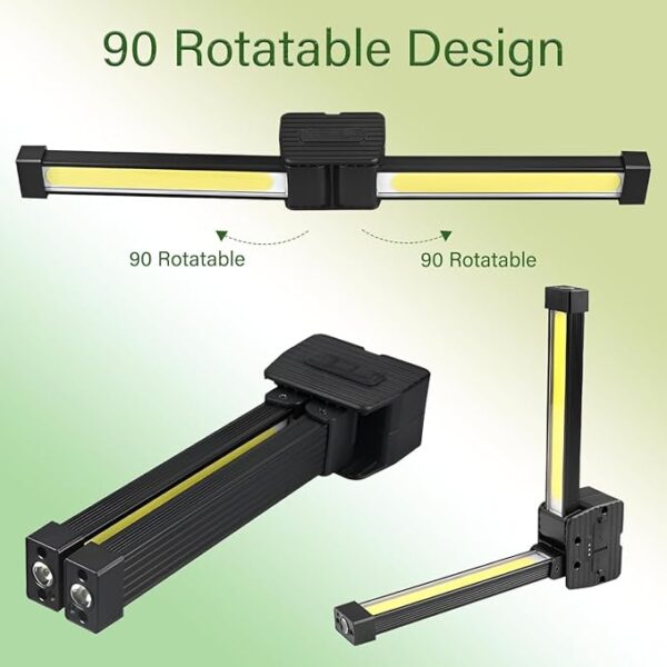 Portable LED Camping Light â Rechargeable Work Light with Magnet & Hanging Hook, for Gym Posing, Reading,Emergency Use, Magnet LED Flashlight & Power Bank (1PC) - Image 3