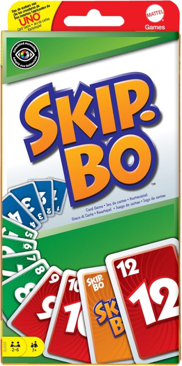 Mattel Games, Skip-BO Card Games for Ages +7, Card sequencying Family Game from UNO Creators, 52370, Display - Image 2