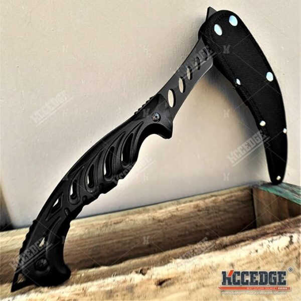 KCCEDGE BEST CUTLERY SOURCE Tactical Survival Knife - 12" Scythe Fixed Blade Full Tang Camping Accessory - Survival Kit and Tactical Gear 80015 - Image 3