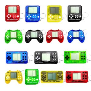 yuzshin 15Pcs Video Game Keychain Video Game Party Favors Video Game Party Supplies 3 Styles Mini Game Console Fidget Toys Bulk for Kids Classroom Prizes Goodies Bags Stuffer Backpack Keychain