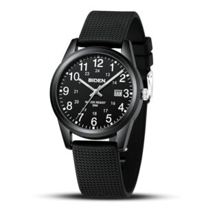 LN LENQIN Mens Watches Analog Quartz Sports Unisex 30M Waterproof Nurse Watch for Men Women Medical Professionals Military Time with Second Hand Glowing Easy to Read Dial