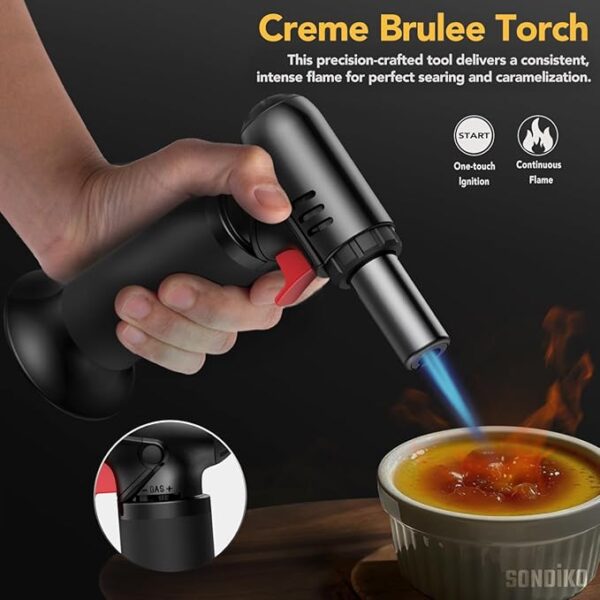 Sondiko Butane Torch with Fuel Gauge S907, Refillable Soldering Torch with Adjustable Flame for Welding, Resin Art, Industrial(Butane Gas Not Included) - Image 4