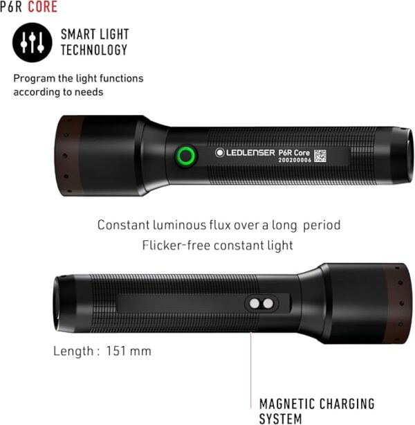 Ledlenser P6R Core Recharable Flashlight, High Power LED, 900 Lumens, Waterproof Light for Home and Emergency Use, Advanced Focus System - Image 6