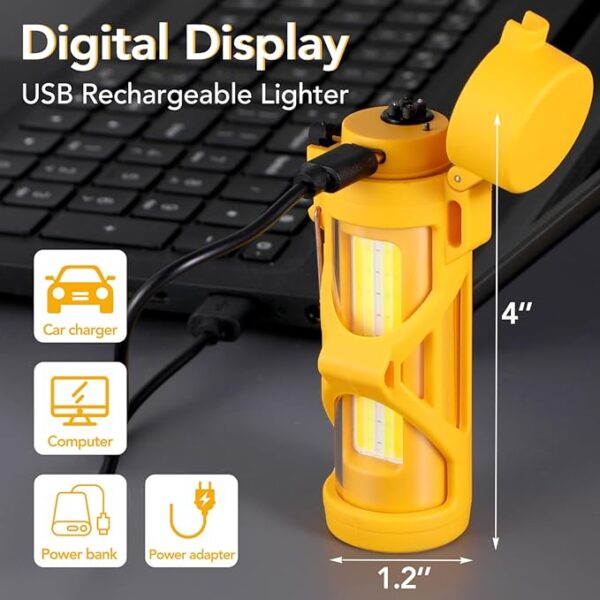 Zingoetrie Plasma Windproof Arc Lighter Electric Lighter LED Flashlight USB Type C Rechargeable Camping Torch for Emergency Survival Kits, Camping, Hiking, Outdoor Survival, Tactical Gear - Image 4