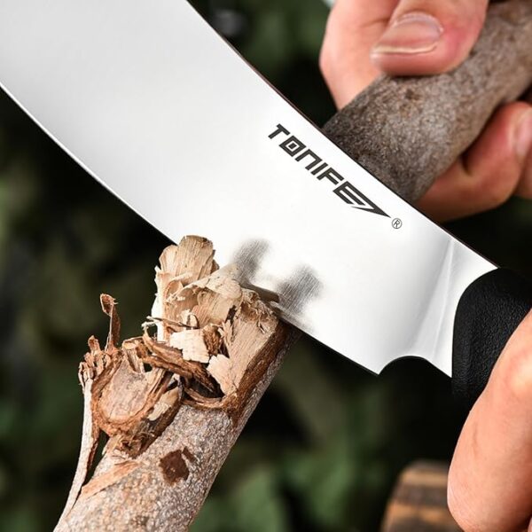 TONIFE Hercules Full Tang Knife Fixed Blade Knife with Sheath and Paracord, Bushcraft with 8Cr14MoV Chopping Blade for Outdoor Camping Survival - Image 3