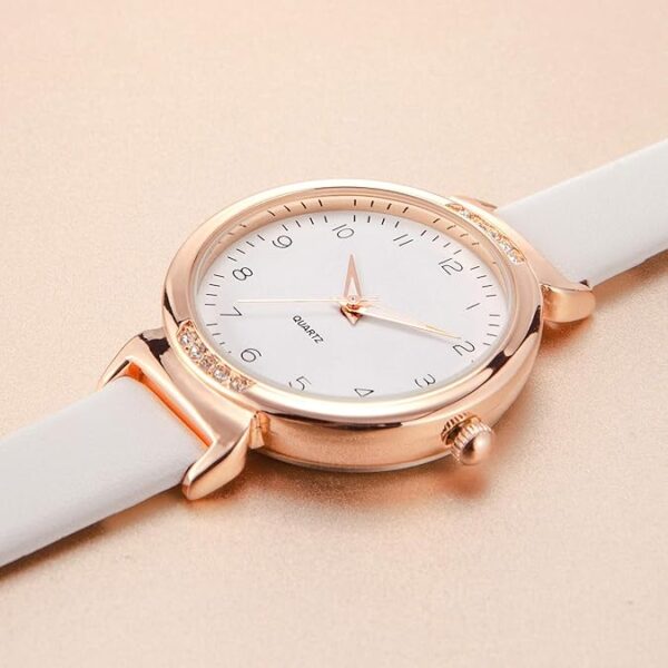 NUOVO Women's Silicone Sports Watch - Crystal Accented Leather Strap Analog Display - Image 6