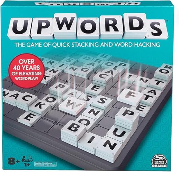 Upwords, The Game of Quick Stacking & Word Hacking with Stackable Letter Tiles, 2022 Edition | Word Games | Board Games for Kids 8-12 | Family Games for Ages 8+ - Image 2