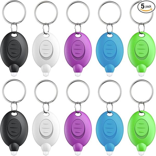 Uniclife 10 Pack LED Keychain Flashlight Mini LED Keychain Light 12 Lumen Portable Ultra Bright Battery Powered Key Ring Torch for Outdoor Camping Hiking and Emergency Lighting, 5 Colors of Shells - Image 2
