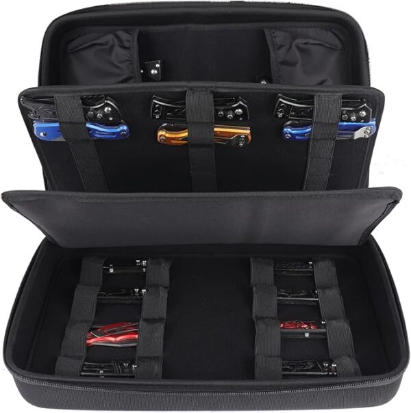 Knife Display Case,Pocket Knife Display Case,Knife Case Storage Box,Knife Holder with 42+ Slots,Folding Knive Sheath Bag Collection Carrier for Tactical Survival Knife,Outdoor,Kitchen,EDC Mini Knife - Image 2