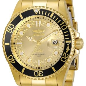 Invicta Mens Pro Diver Quartz Watch, Gold, 30025