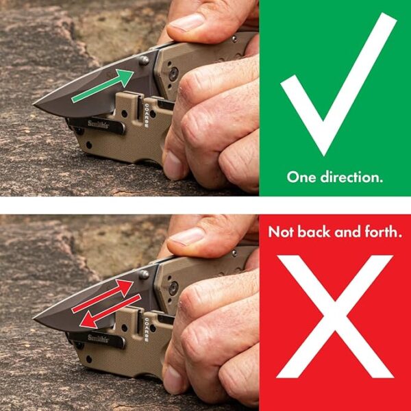 Smithâs Pocket Pal Tactical Knife Sharpener - 2 Stage Sharpener & Diamond Sharpening Rod - Pocket Clip - Outdoor Hunting Knife & Hook Sharpener - Compact & Lightweight - Image 7
