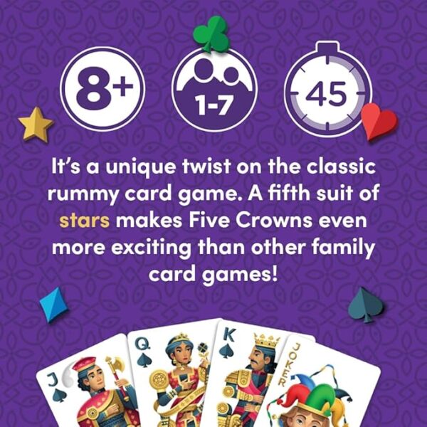 PlayMonster Five Crowns â The Game Isn't Over Until the Kings Go Wild! â 5 Suited Rummy-Style Card Game â For Ages 8+ - Image 4