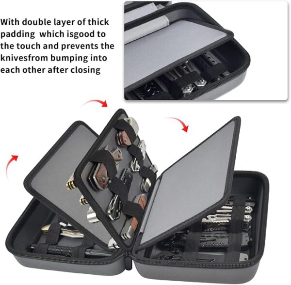 ANKHOH Knife Display Case, 24+ Folding Knife Collection Storage Organizer Holder, Small Knives Protector Box for Tactical/Hunting/Edc/Survival (Grey) - Image 6