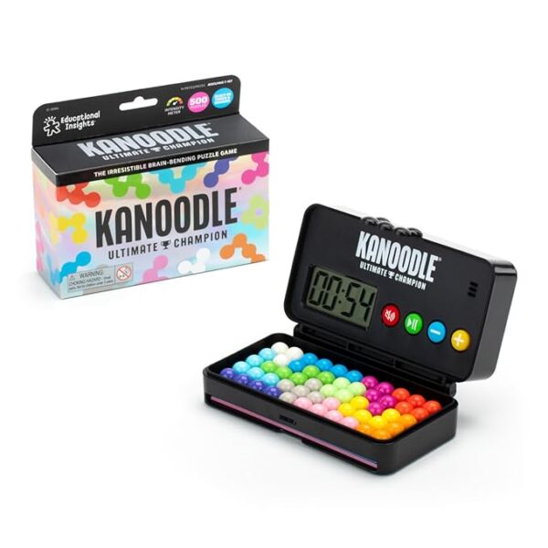 Educational Insights Kanoodle Ultimate Champion - 3D Brain Teaser Puzzle with Timer, Handheld Travel Games & Toys for Single Player, Challenging Logic Puzzles & Gifts for Kids, Teens & Adults Ages 7+