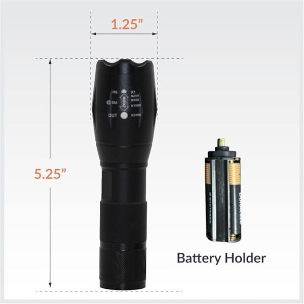 Newhouse Lighting High-Lumen Tactical Flashlight FLSHTCH, Powerful Battery-Powered Camping Essential, Compact Emergency Flashlight for Home, Earthquake Emergency Kit, Survival Gear and Supplies - Image 3