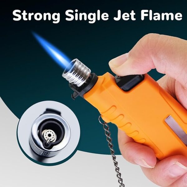 2 Pack Torch Lighter for Outdoor Windproof Refillable Butane Jet Flame Lighters Long Wand Torch Lighters for Camping Hiking Adventure Survival Tactical Gear Candle Grill BBQ (Without Gas) - Image 3