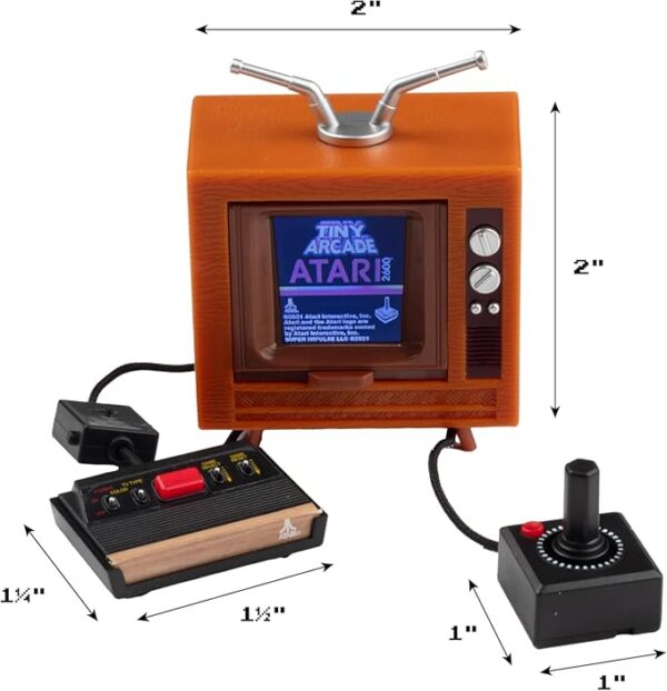 Tiny Arcade Atari 2600 3.5" Mini Retro Game - Playable Console & TV w/ Real Gameplay & Sound-10 Classic Video Games: Pac-Man, Breakout, &More(Ages 8+) - Image 6