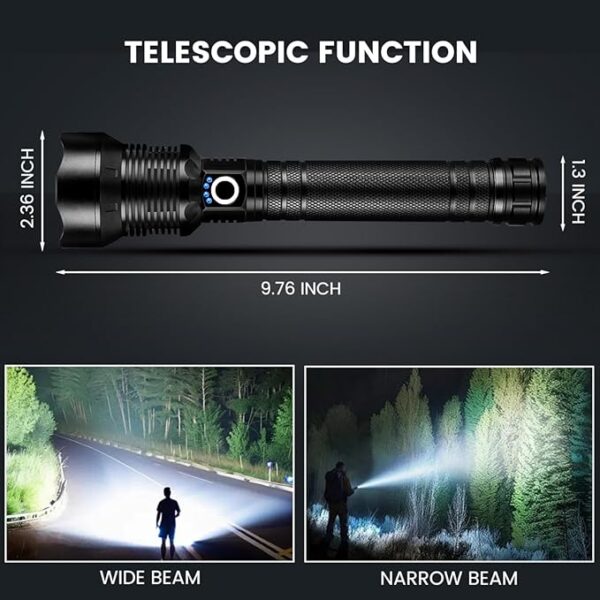 Rechargeable Flashlights 990,000 High Lumens, Super Bright LED Flashlight Powerful with 10000É±Ah Capacity, 5 Modes Waterproof Flashlight Handheld Flash Lights for Home Camping Emergencies - Image 6