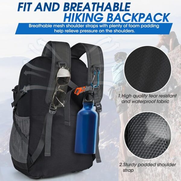 IGOLUMON Hiking Backpack 40L Packable Lightweight Camping Backpack Men Women Waterproof Hiking Daypack Outdoor Travel Daypack - Image 4