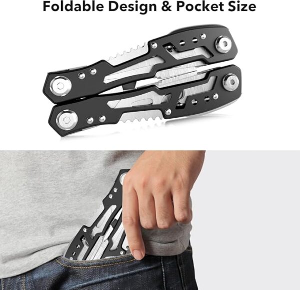 10 Pcs14-In-1 Multitool - Multi-functional Stainless Steel Pocket Knife for Men, Perfect for Outdoor, Home, and Auto Repair - Image 5