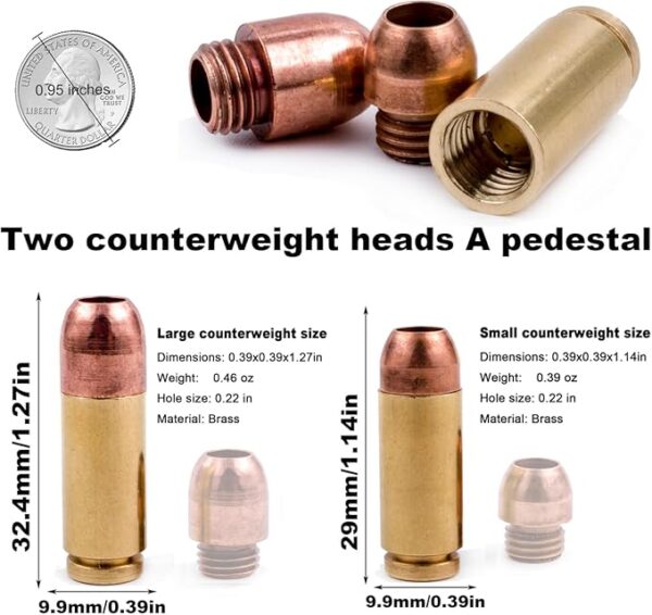 Knife Lanyard Beads - Hand-Cast Pure Copper Paracord Bead with 0.24" Hole for 550 Cord, Tactical Gear & EDC Accessories Men's Survival Gifts - Image 3