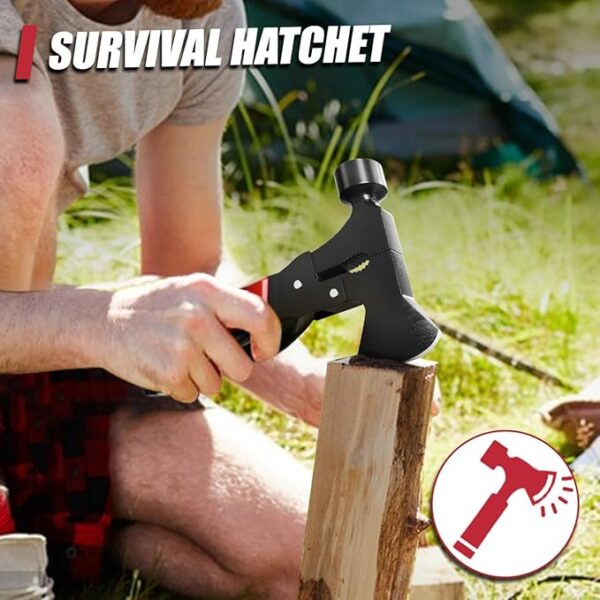 15 in 1 Multitool Axe Hatchet, Fathers Day Dad Gifts from Daughter Wife Son, Camping Accessories Survival Gear, Multi Tool for Camping Hiking Survival, Cool Gadgets Gifts for Men,Husband, Boyfriends - Image 5