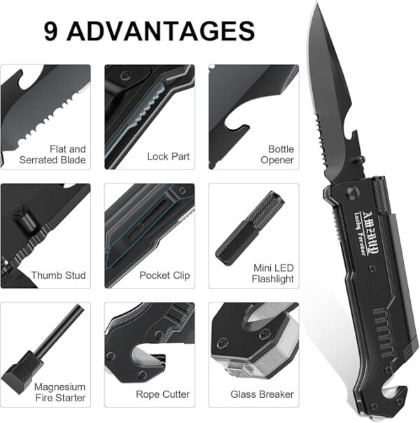 Stocking Stuffers for Men Dad Gifts 7-In-1 Multi Tool Camping Fishing Multitool Gadgets Birthday Christmas Gift for Women Adults Him Boyfriend Husband - Image 4