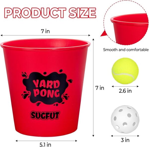 Yard Pong Outdoor Games Set, Yard Games with Durable Buckets, Balls and Carrying Bag, Backyard Toss Game, Outdoor Games for Adults, Family - Image 6
