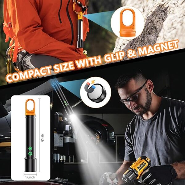 Rechargeable Flashlights High Lumens,Super Bright Led Flashlight,2000 Lumen Magnetic Flash Lights with 9 Modes,Waterproof,Powerful Handheld Flashlights for Home,Emergencies,Hiking,Camping Essentials - Image 8