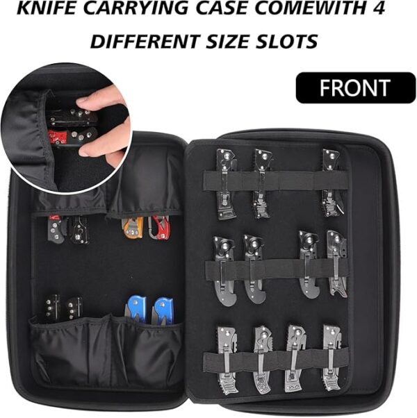 Knife Display Case,Pocket Knife Display Case,Knife Case Storage Box,Knife Holder with 42+ Slots,Folding Knive Sheath Bag Collection Carrier for Tactical Survival Knife,Outdoor,Kitchen,EDC Mini Knife - Image 3