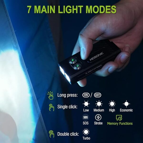 D16 Small Flashlights Powerful, 365nm UV Flashlight Rechargeable, Mini LED Super Bright Flash Light with Pocket Clip, Magnetic, 10 Modes EDC for Home Camping Emergencies - Image 6