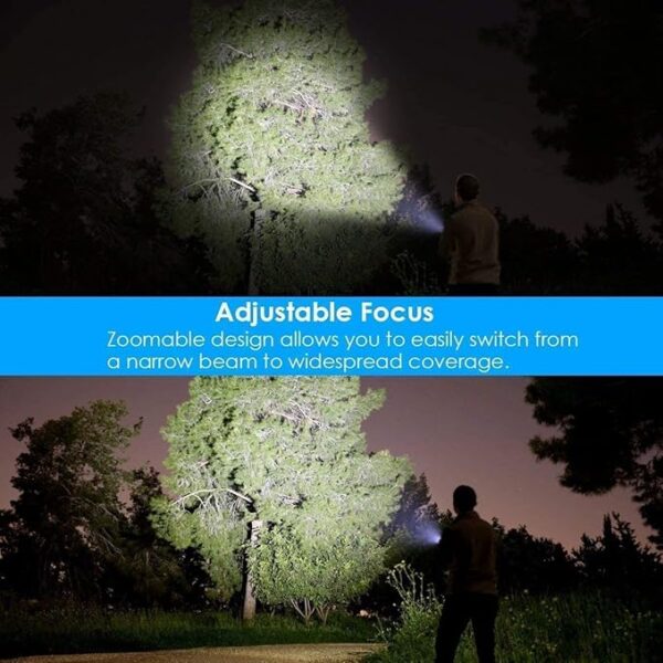 Rechargeable LED Tactical Flashlight, Pocket-Size Small LED Flashlight, 2000lm, Super Bright LED, Zoomable, IPX6 Waterproof Flashlight for Hiking, Camping, Emergency, 4pcs - Image 6