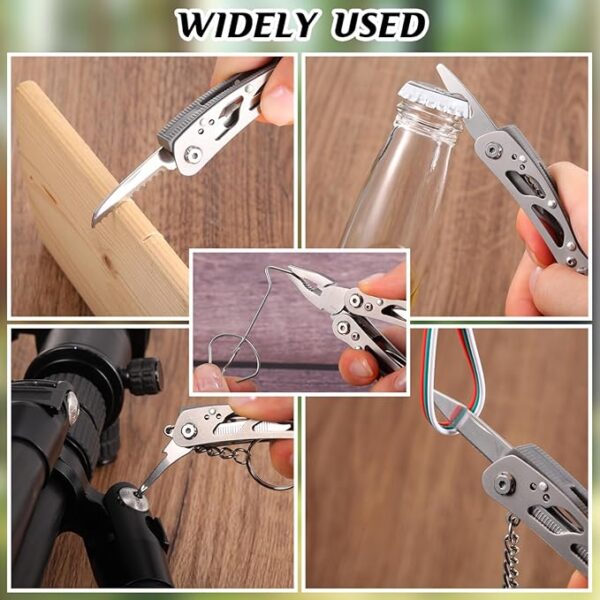 Lasnten 6 Pack Small Multitool Pliers Gift for Men Stainless Steel Multitool Mini Pliers Foldable Knife, Bottle Opener, Screwdriver Apply to Survival, Camping, Hunting Dad Gifts for Father's Day - Image 5