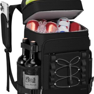 Cooler Backpack - 40 Cans Insulated Backpack Cooler for Men & Women, Portable 2 Leak Proof Compartments Coolers Bag for Picnic, Lunch, Hiking, BBQ Camping and Beach - MIYCOO