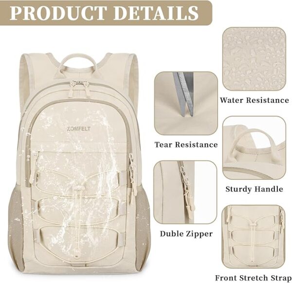 ZOMFELT Hiking Backpack for Women Men, 15L Packable Small Travel Backpack for Trip, Water Resistant Lightweight Backpacks - Image 5