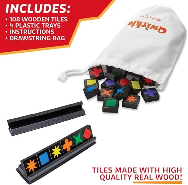 Qwirkle Board Game - Strategy Game for 2-4 Players Ages 6+ - Deluxe with Trays - Image 5
