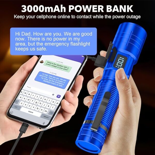 Flashlights High Lumens Rechargeable Super Bright LED Flashlight with Dimmable, Zoomable Beam Tactical Flash Lights Small Powerful Waterproof Flashlight for Camping Emergencies - Image 4