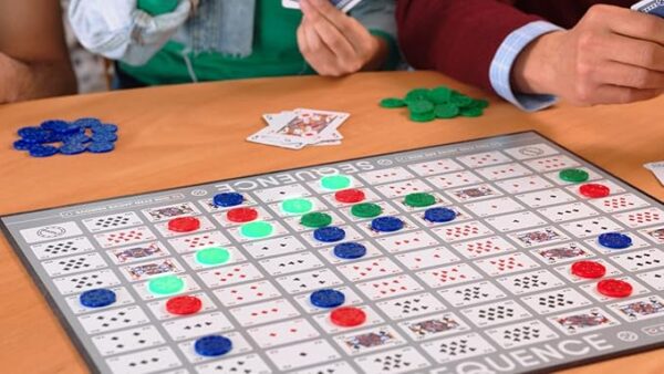 Sequence Premium Edition - Stunning Set with Giant Board (20.25 x 26.25 inches), Exclusive Chips and Deluxe Cards by Goliath, Blue, for Ages 7+ - Image 6
