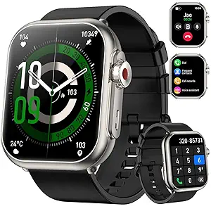 Smart Watch for Men Women, 1000 mAh 100 Day Battery Life, 1.85" Fitness Tracker with Call Function, 110+ Sport Modes, Heart Rate, Sleep Monitor Fitness Watch, IP68 Waterproof, Compatible iOS Android