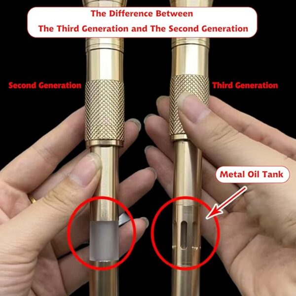 Torch Lighter, Third Generation Long Handle Trench Lighter Fluid Refillable with Visible Fuel, Windproof Vintage Lighter with 5pcs Flint Stone, Kerosene Lighter for Outdoor Camping Collection Gifts - Image 4