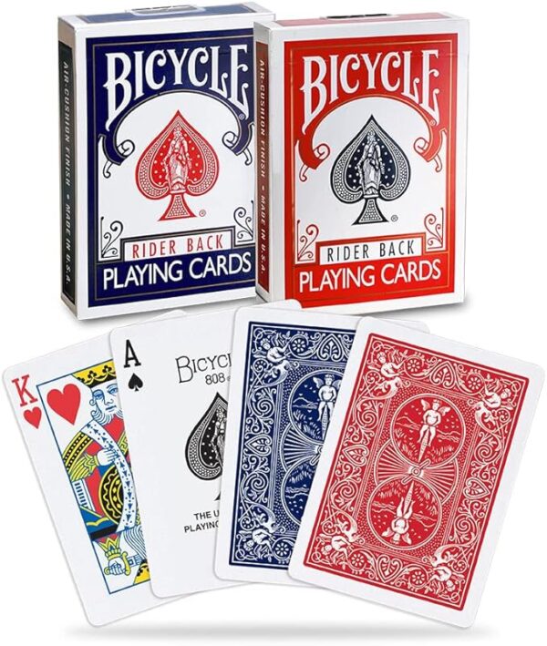 Bicycle Rider Back Playing Cards, Standard Index, Poker Cards, Premium Playing Cards, Red & Blue, 2 Count (Pack of 1) - Image 2