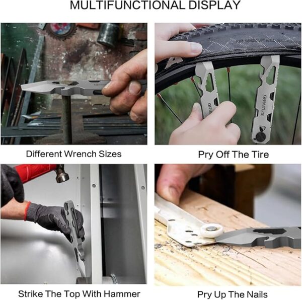 EDC Pry Bar Multitool with Bi-Directional Ratchet Screwdriver & Everlasting Pen, Wrenches, Crowbar, Bottle and Box Openers - Your Versatile Companion for Everyday Carry and Camping Accessories - Image 6