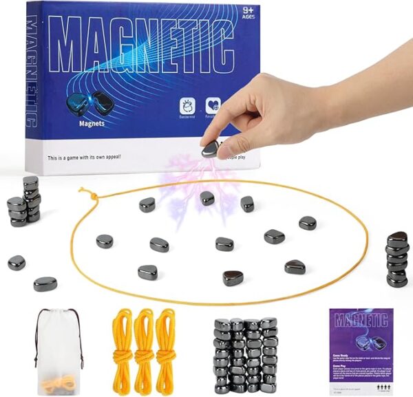 Magnetic Chess Set with 32 Travel-Stones, 3 String & Portable Storage Bag, Strategy Board Game for Family Game Night, Indoor Outdoor Use for Kids Adults (Age 9+) - Image 2