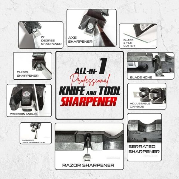 S01 4-In-1 Travel Hunting Knife Sharpener & Survival Tool - Professional 4 Stage Quick Knife Sharpening Master Kitchen Knife Sharpeners -Compact, Handheld, Lightweight, Multiuse Made in USA - Image 3