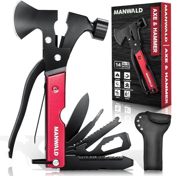 15 in 1 Multitool Axe Hatchet, Fathers Day Dad Gifts from Daughter Wife Son, Camping Accessories Survival Gear, Multi Tool for Camping Hiking Survival, Cool Gadgets Gifts for Men,Husband, Boyfriends - Image 2