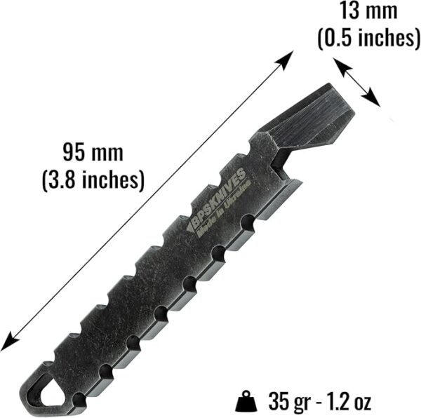 BPS Knives Tactical EDC Pry Bar - 3.8 inch Multitool Pry Bar for Survival Gear - Non-Slip Handle, Full-Tang Carbon Steel 1066, Bottle/Cans Opener - Crowbar - Multitool Wrecking Bar - Image 3