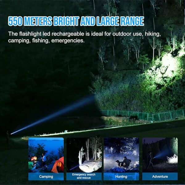 TrustFire T40R Tactical Flashlights, 1800 Lumen Flashlights High Lumens 550 Meter Beam Reach Rechargeable Flashlights Ip68 LED Flashlight 6 Modes Dual Switch Flashlights for Emergencies, EDC, Outdoor - Image 4