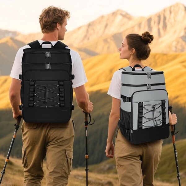 Cooler Backpack - 40 Cans Insulated Backpack Cooler for Men & Women, Portable 2 Leak Proof Compartments Coolers Bag for Picnic, Lunch, Hiking, BBQ Camping and Beach - MIYCOO - Image 4