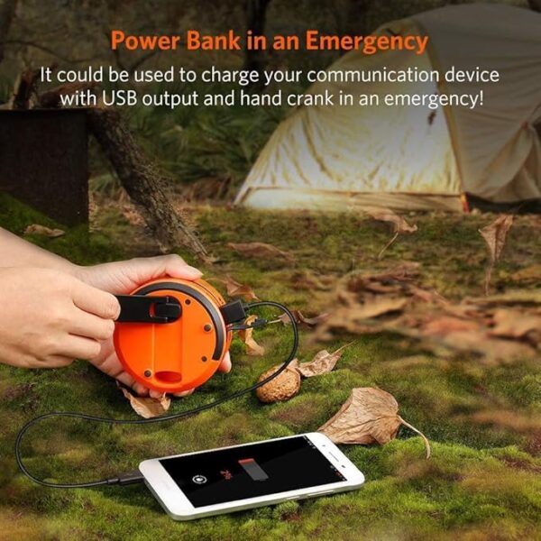 ThorFire LED Camping Lantern Lights Hand Crank USB Rechargeable Lanterns Collapsible Mini Flashlight Emergency Torch Night Light Tent Lamp for Camping Hiking Tent Garden Patio - CL01 - Image 5