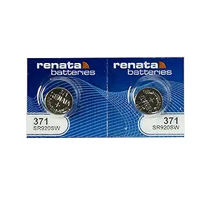 Renata 371 SR920SW Batteries - 1.55V Silver Oxide 371 Watch Battery (2 Count)
